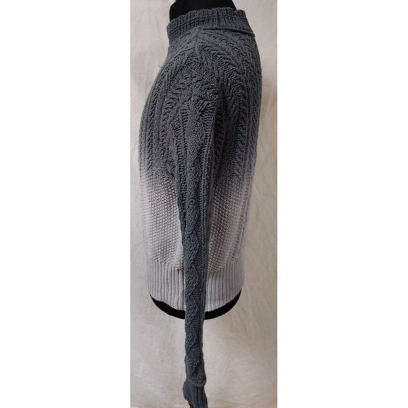 By Anthropologie Womens Large Green Colorblock Cable Knit Long Sleeve Sweater - Picture 5 of 11